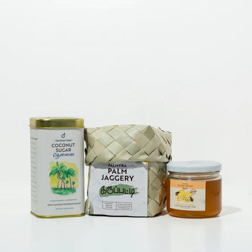 Low GI Sweetener Kit-Coconut Sugar + Palm jaggery + Kombu Honey