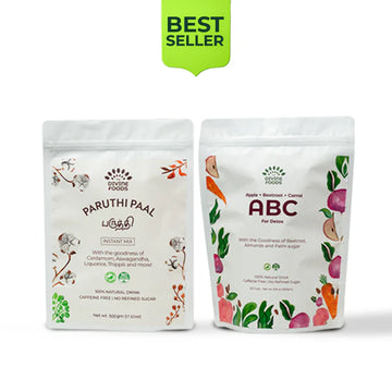 Divine Smart combo (Paruthi Paal 500 gm Refill pack (Cotton Seed Instant Latte Mix) + Natural ABC latte Milk Mix 500 gm Refill pack Apple+Beetroot+Carrot